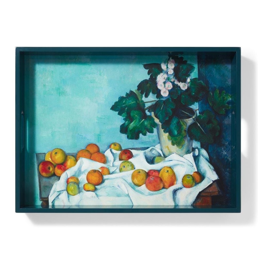 The Metropolitan Museum of Art Cezanne Apples And Primroses Rectangular Lacquer Tray | Decorative Accents