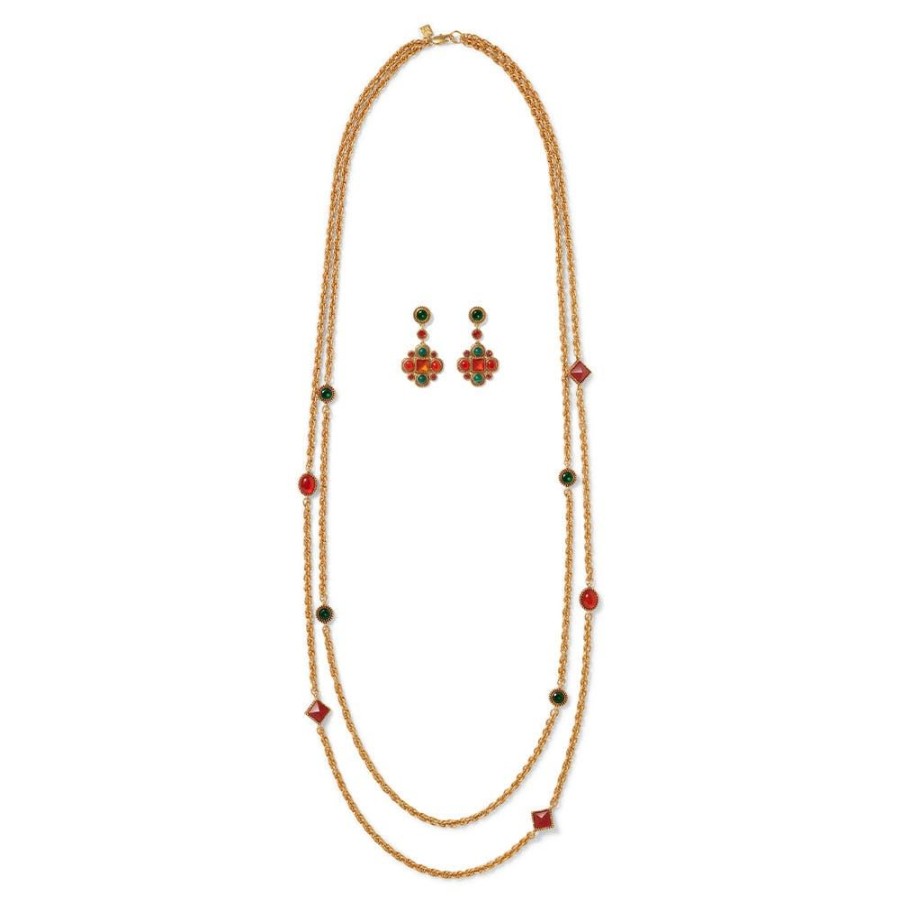 The Metropolitan Museum of Art Algerian Cluster Double-Strand Station Necklace And Drop Earrings Set | Jewelry Sets