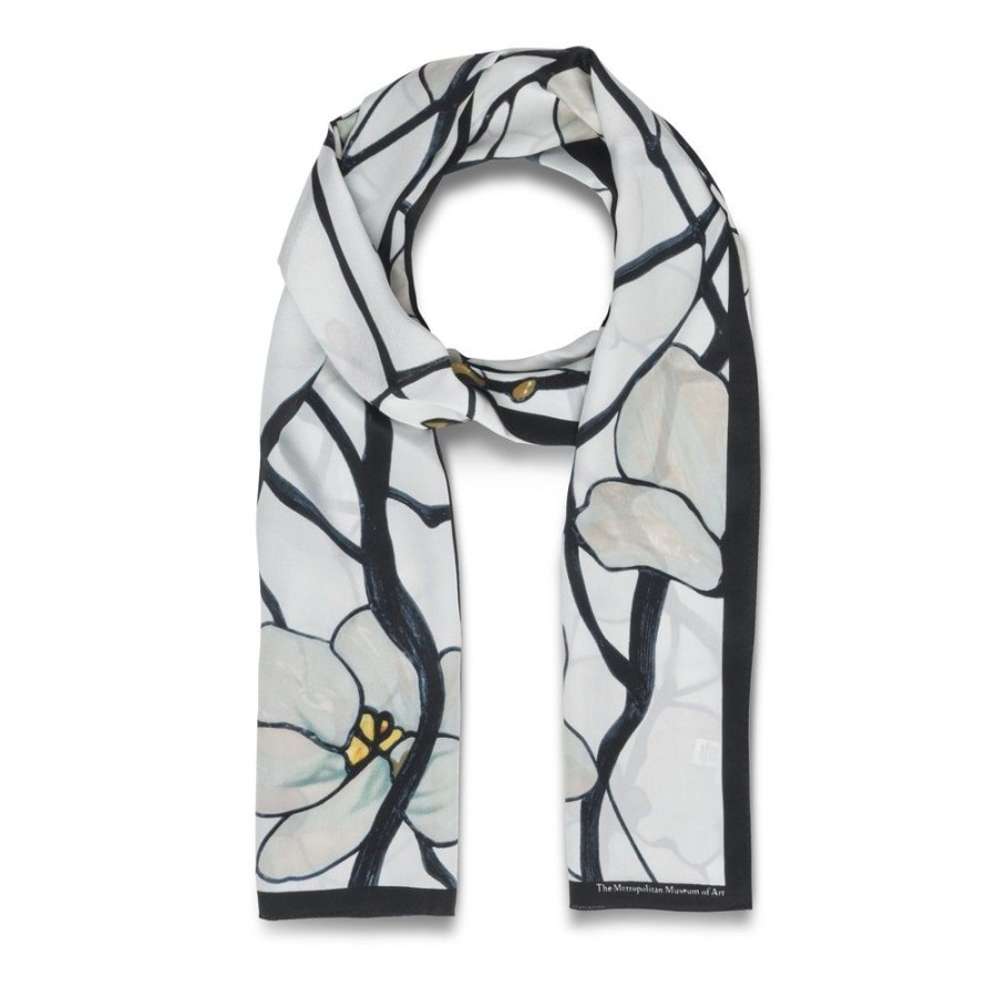 The Metropolitan Museum of Art Louis C. Tiffany White Magnolia Oblong Silk Scarf | Scarves & Wraps