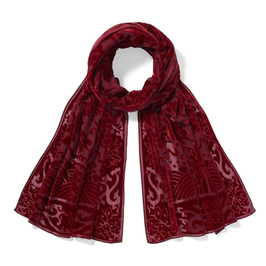 The Metropolitan Museum of Art Chinese Phoenixes And Peonies Oblong Velvet Burnout Scarf | Scarves & Wraps