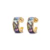 The Metropolitan Museum of Art Magnolias And Irises Enamel Hoop Earrings | Earrings