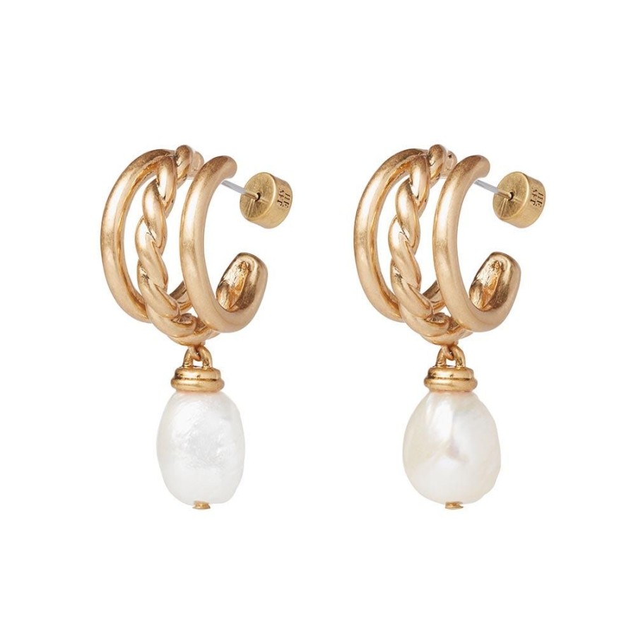 The Metropolitan Museum of Art Cypriot Twist Pearl Triple-Hoop Earrings | Earrings