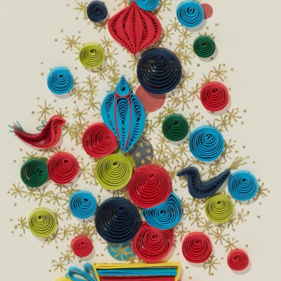 The Metropolitan Museum of Art Golden Christmas Tree Quilled Holiday Card | Holiday Cards