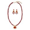 The Metropolitan Museum of Art Classical Carnelian Pendant Necklace And Chandelier Earrings Set | Jewelry Sets