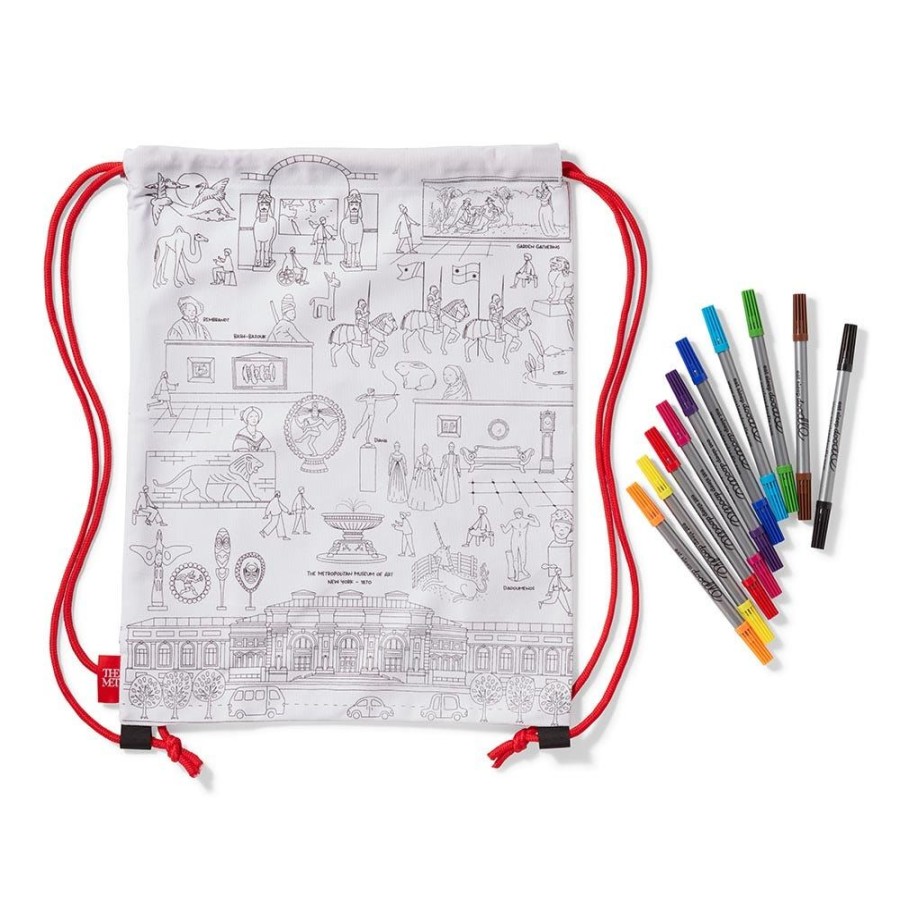 The Metropolitan Museum of Art Favorite Galleries Of The Met Color & Learn Washable Kids' Drawstring Backpack | Art Supplies & Easels