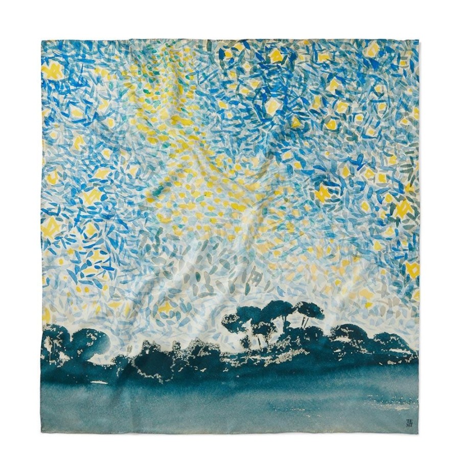 The Metropolitan Museum of Art Cross Landscape With Stars Square Silk Scarf | Scarves & Wraps