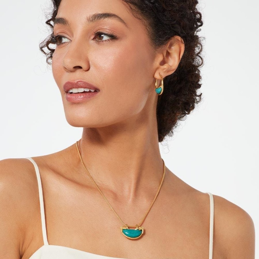 The Metropolitan Museum of Art Cypriot Jade Crescent Pendant Necklace And Hoop Earrings Set | Jewelry Sets