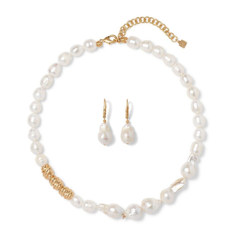 The Metropolitan Museum of Art Cypriot Twist Pearl Necklace And Drop Earrings Set | Jewelry Sets