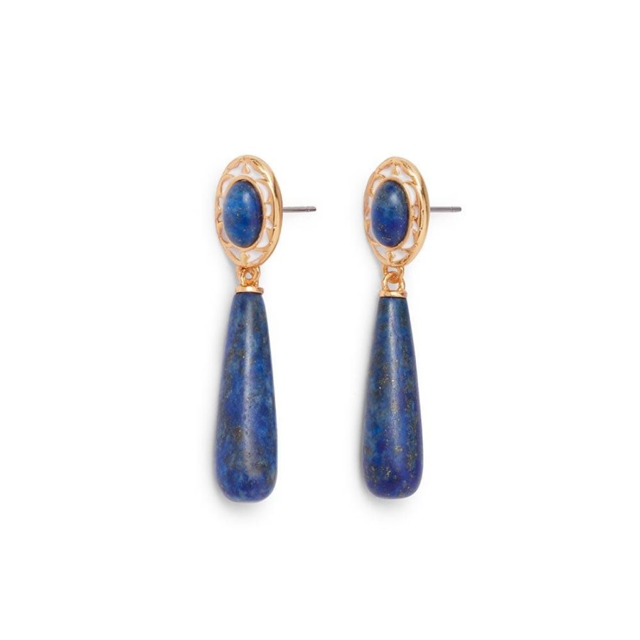 The Metropolitan Museum of Art Spanish Baldric Lapis Elongated Drop Earrings | Earrings