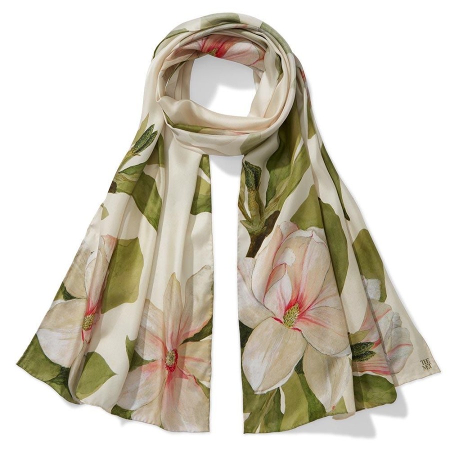 The Metropolitan Museum of Art Studies Of Magnolias Oblong Silk Scarf | Scarves & Wraps