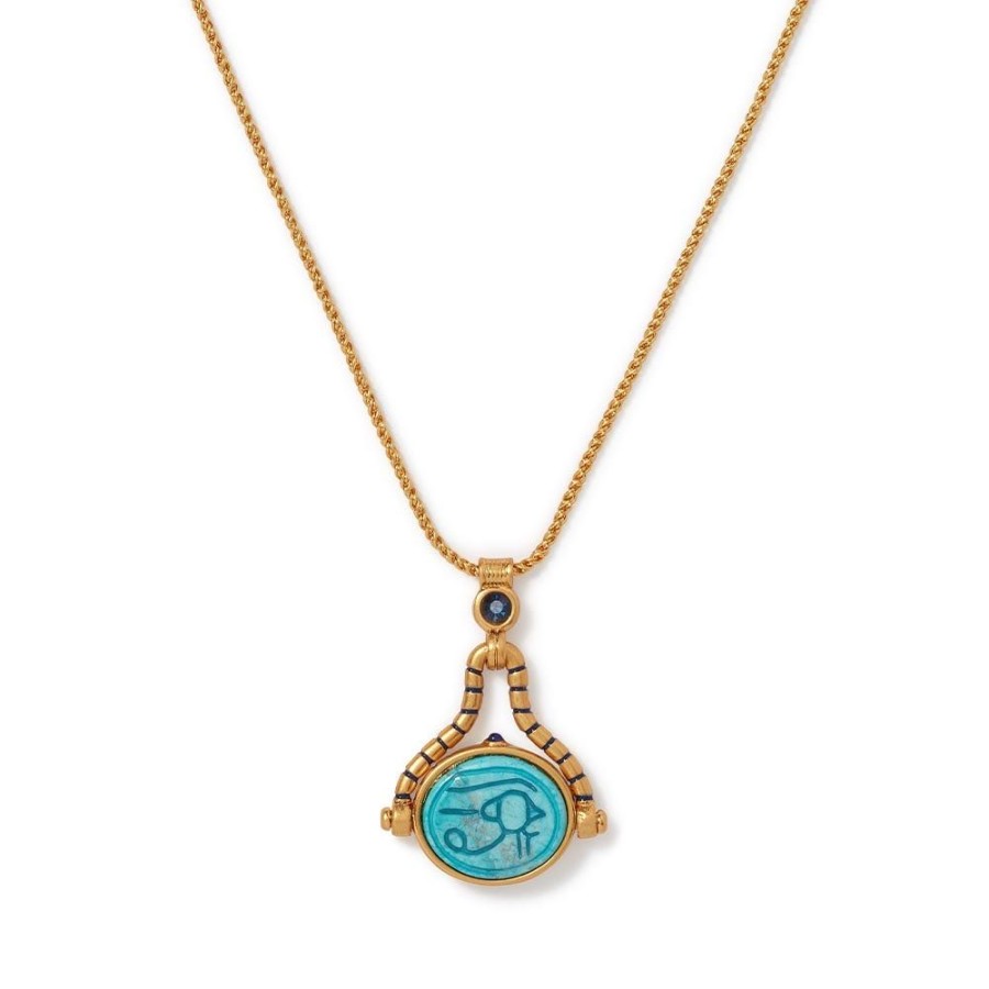 The Metropolitan Museum of Art Wedjat Eye Scarab Spinning Pendant Necklace | Necklaces