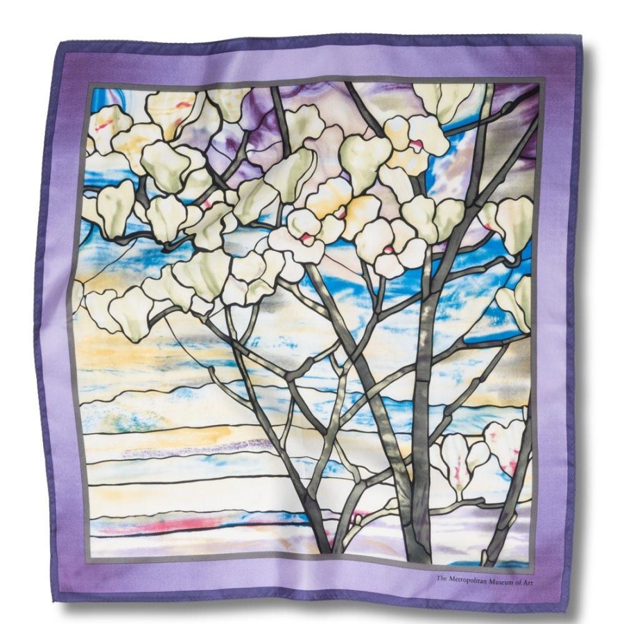 The Metropolitan Museum of Art Louis C. Tiffany Magnolias And Irises Silk Neckerchief | Scarves & Wraps