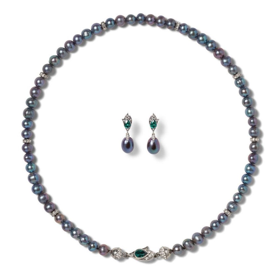 The Metropolitan Museum of Art Chelsea Peacock Pearl Necklace And Drop Earrings Set | Jewelry Sets