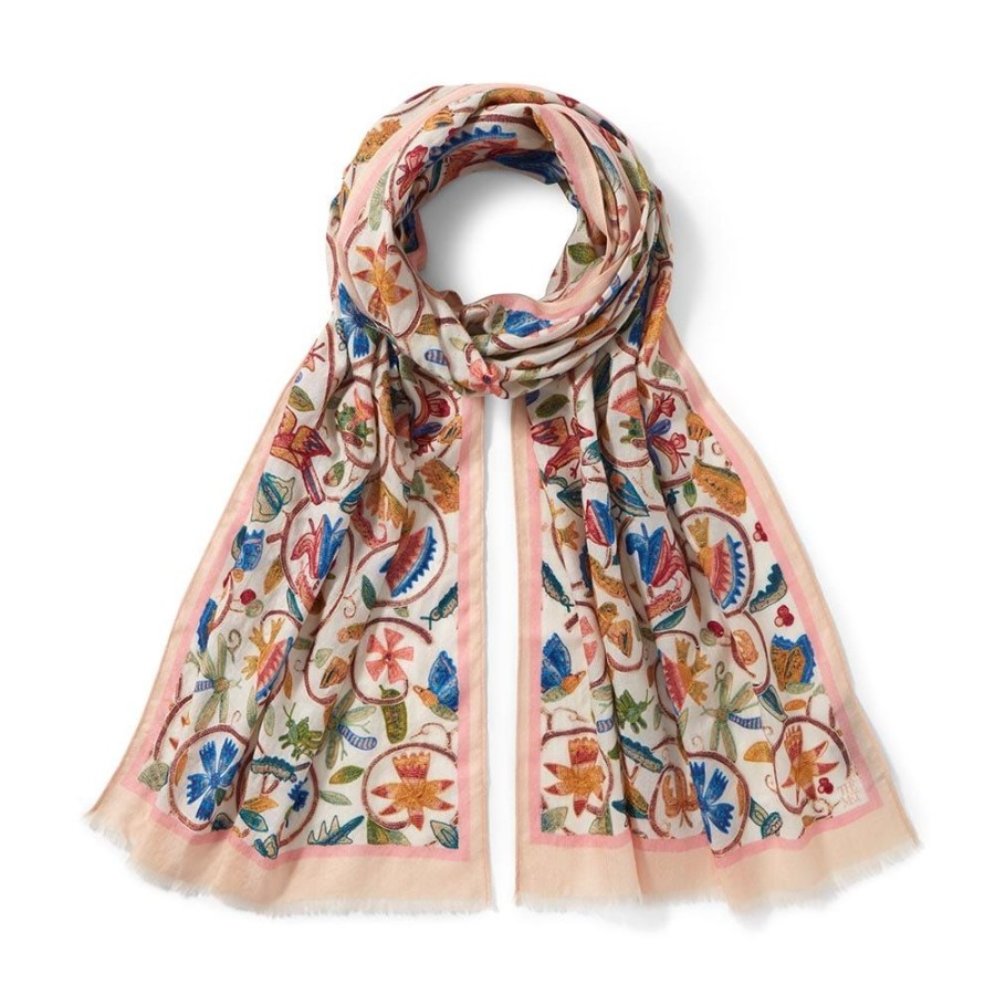 The Metropolitan Museum of Art British Flowering Vines Embroidered Oblong Scarf | Scarves & Wraps