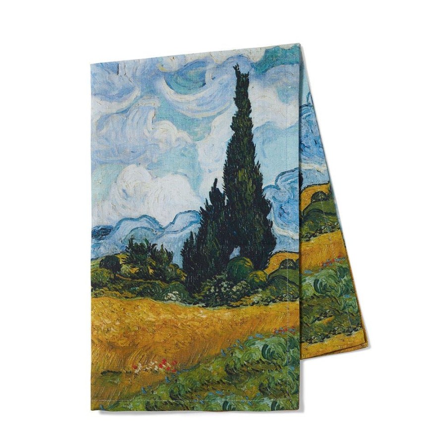 The Metropolitan Museum of Art Van Gogh Wheat Field With Cypresses Tea Towel | Decorative Accents