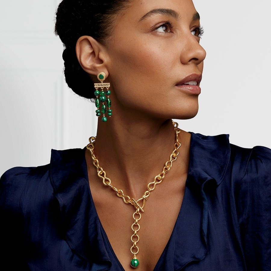 The Metropolitan Museum of Art Roman Malachite Statement Necklace And Chandelier Earrings Set | Jewelry Sets