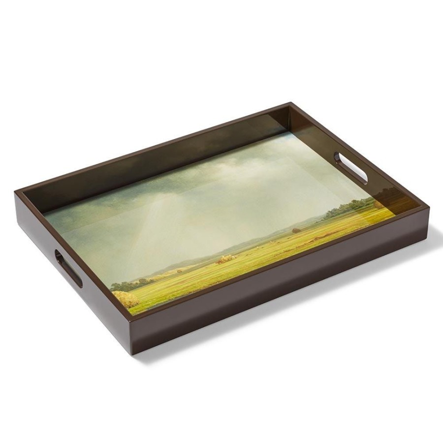 The Metropolitan Museum of Art Sublime Landscapes Heade Newburyport Meadows Large Lacquer Tray | Decorative Accents