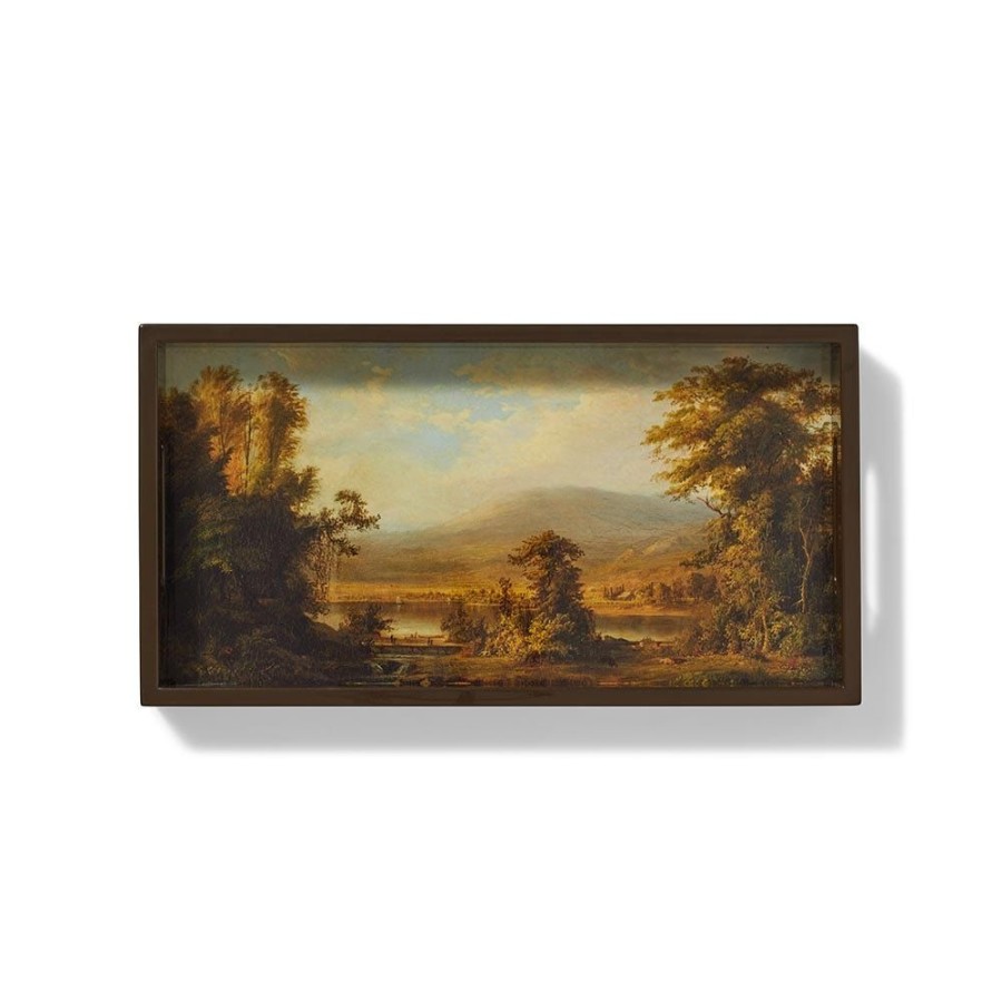 The Metropolitan Museum of Art Sublime Landscapes Duncanson Cows Watering In A Stream Small Lacquer Tray | Decorative Accents