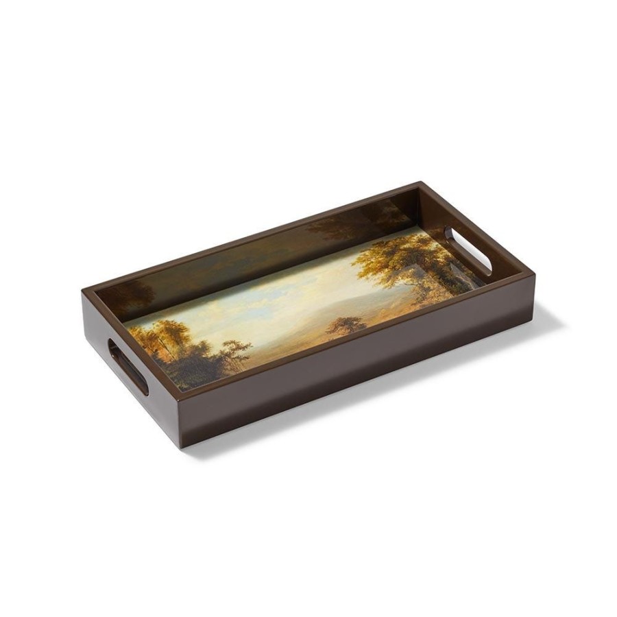 The Metropolitan Museum of Art Sublime Landscapes Duncanson Cows Watering In A Stream Small Lacquer Tray | Decorative Accents