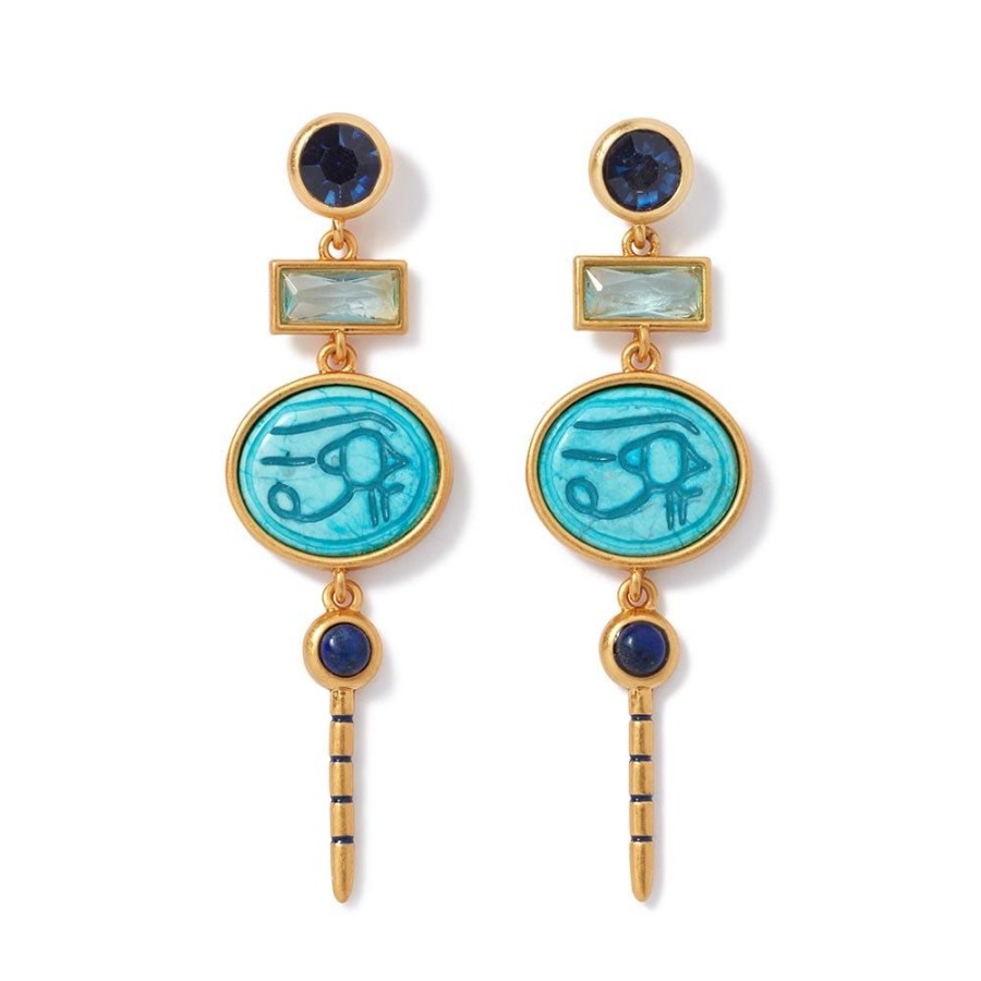 The Metropolitan Museum of Art Wedjat Eye Scarab Drop Earrings | Earrings