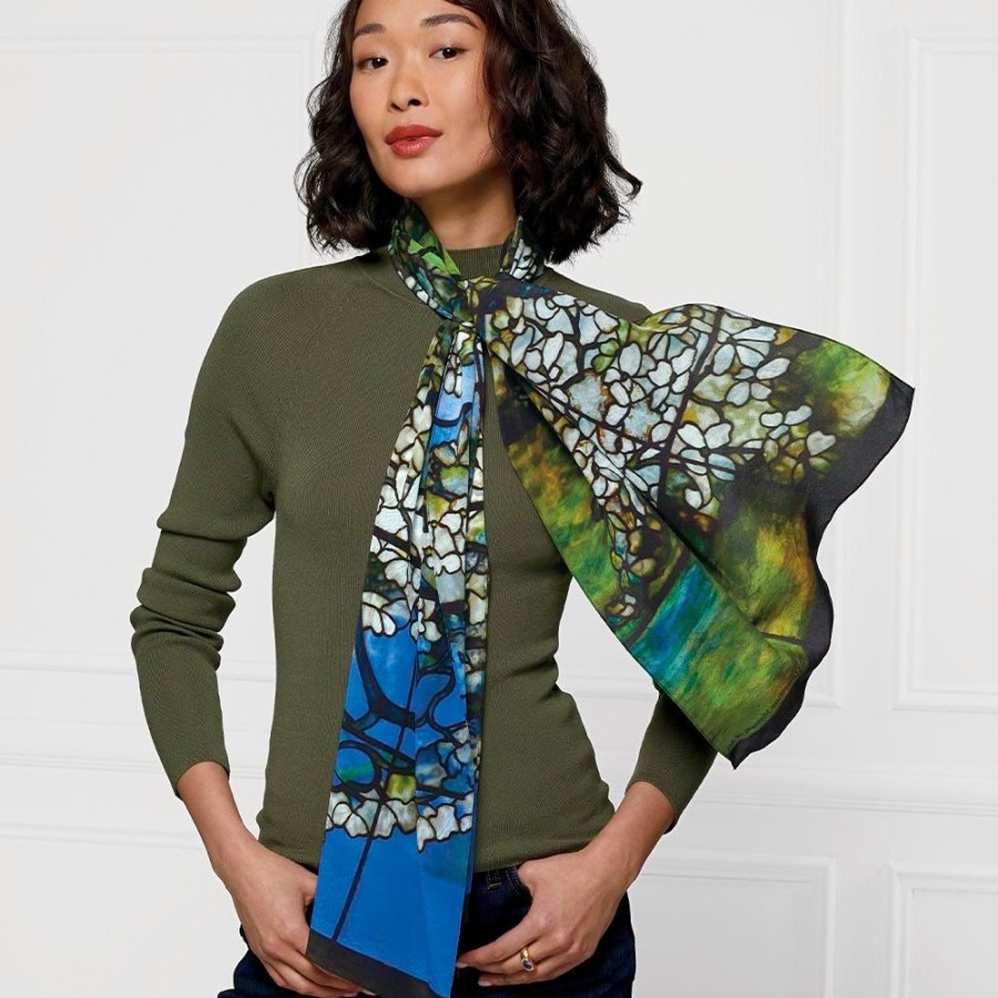 The Metropolitan Museum of Art Louis C. Tiffany Dogwood Oblong Silk Scarf | Scarves & Wraps