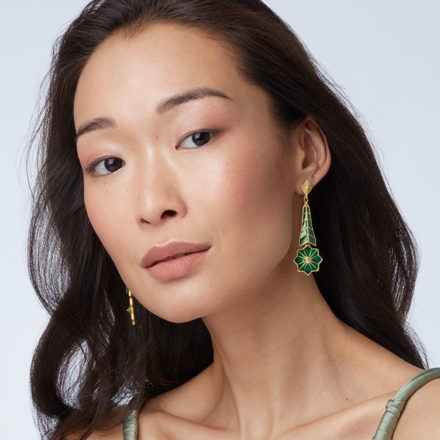 The Metropolitan Museum of Art Lotus Pagoda Plique-A-Jour Long Drop Earrings | Earrings