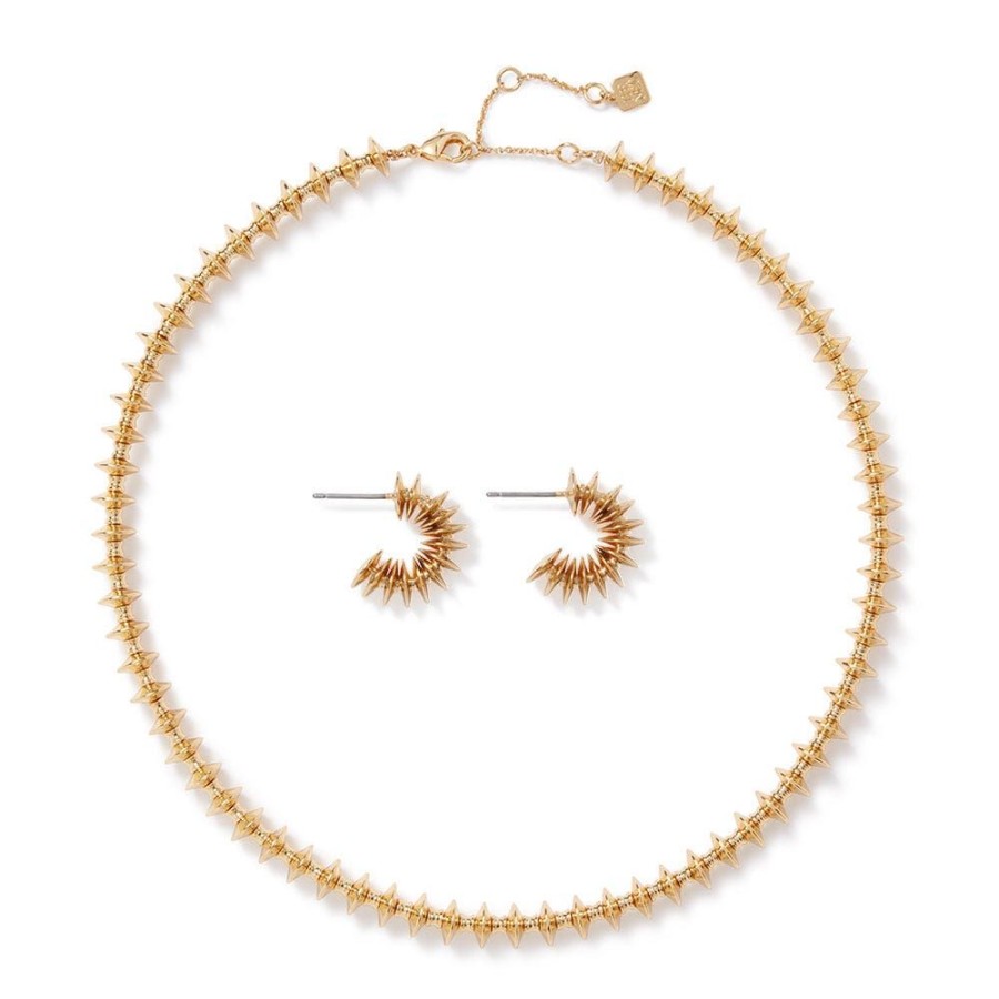 The Metropolitan Museum of Art Golden Disc Necklace And Huggie Earrings Set | Jewelry Sets