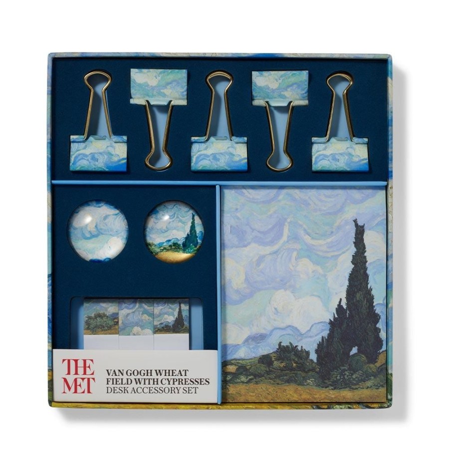 The Metropolitan Museum of Art Van Gogh Wheat Field With Cypresses Desk Accessory Set | Office