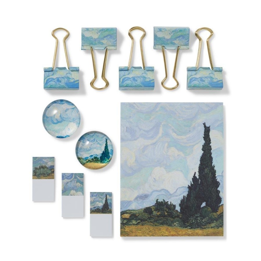 The Metropolitan Museum of Art Van Gogh Wheat Field With Cypresses Desk Accessory Set | Office