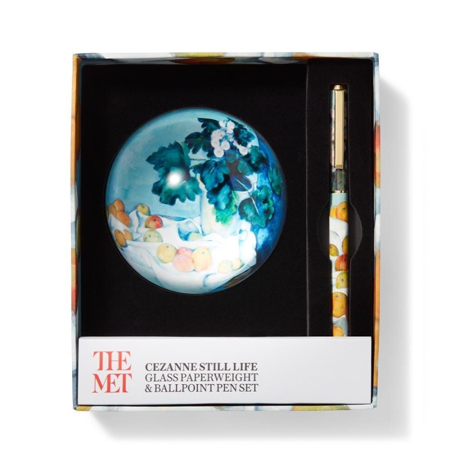 The Metropolitan Museum of Art Cezanne Apples And Primroses Paperweight And Pen Set | Office