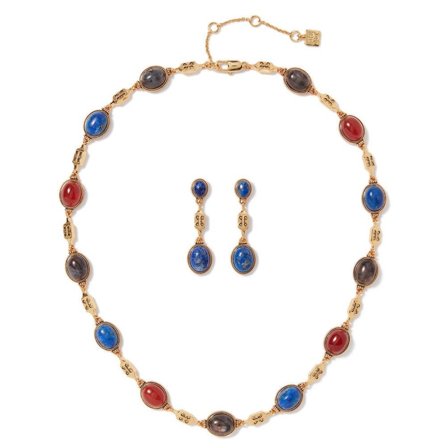 The Metropolitan Museum of Art Ancient Gems Multistone Statement Necklace And Triple-Drop Lapis Earrings Set | Jewelry Sets