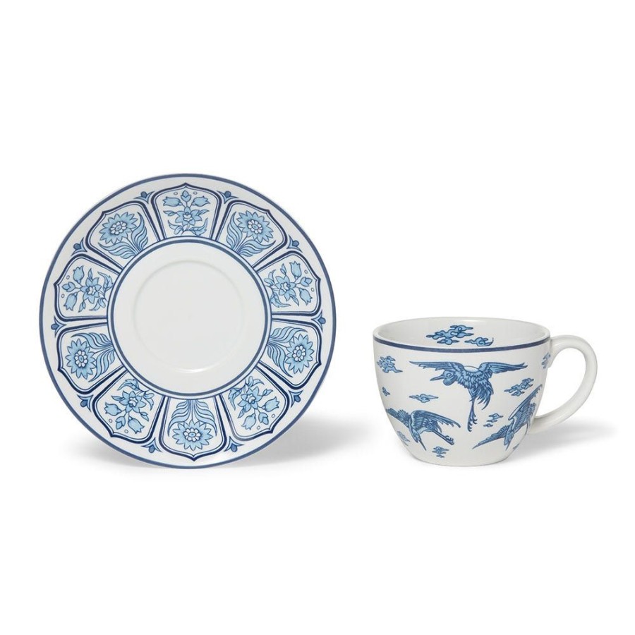 The Metropolitan Museum of Art Blue & White Cranes Teacup And Saucer | Tableware