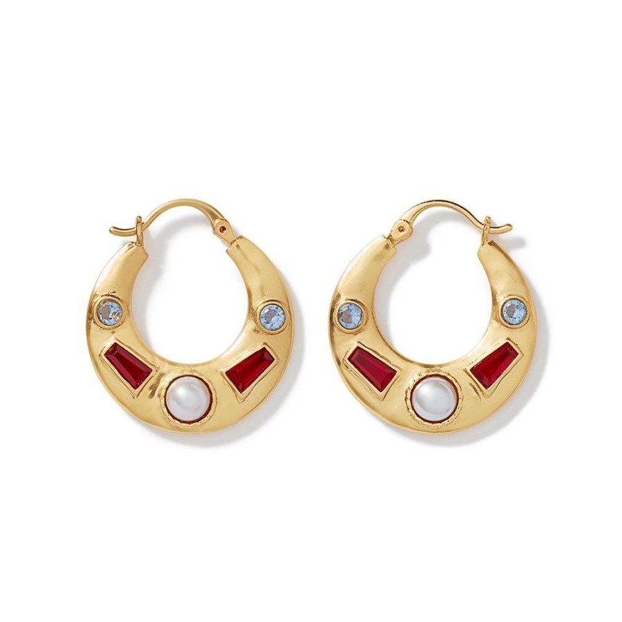 The Metropolitan Museum of Art Medieval Stone Crescent Hoop Earrings | Earrings