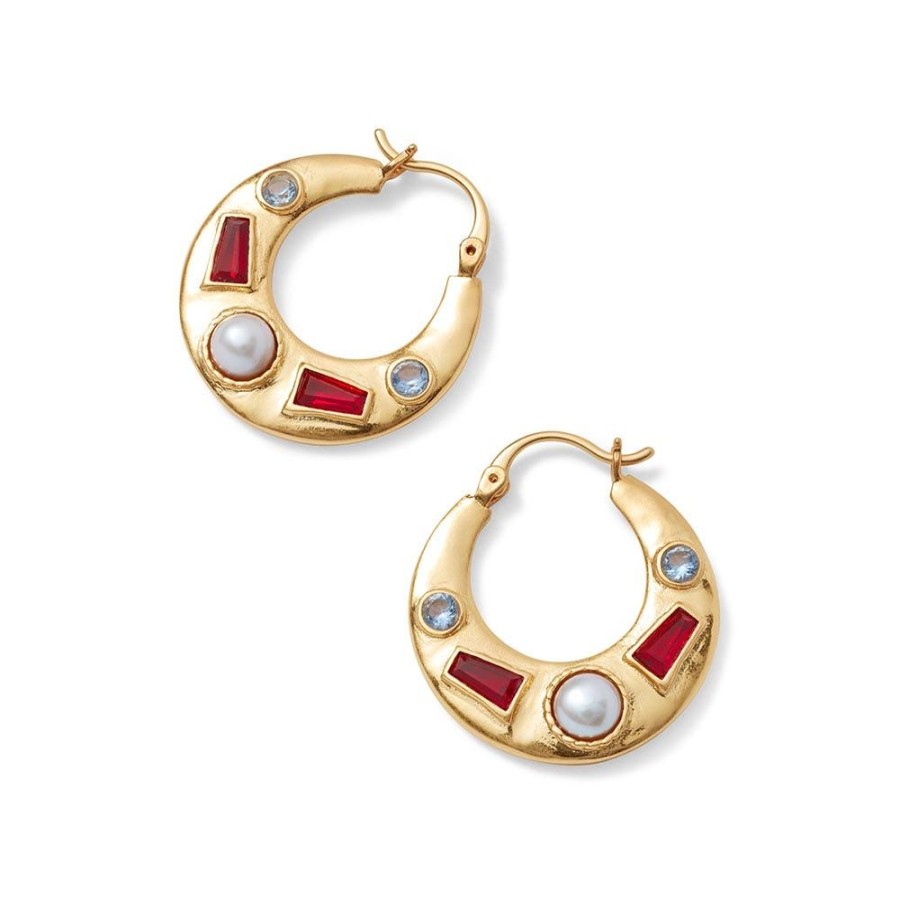 The Metropolitan Museum of Art Medieval Stone Crescent Hoop Earrings | Earrings